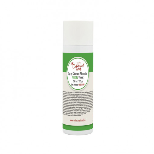 VELVET SPRAY - Зелен хранителен оцветител 250 мл