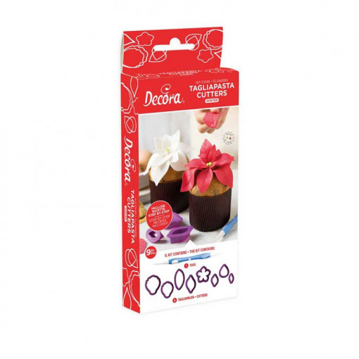 Winter Flowers Kit - 8 Cutters, 1 Sugarpaste Modelling Tool, Working Techniques