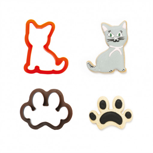 Котенце - пластмасови резачки R 6,5 и 8 x H 2,2 cm, 2 бр.