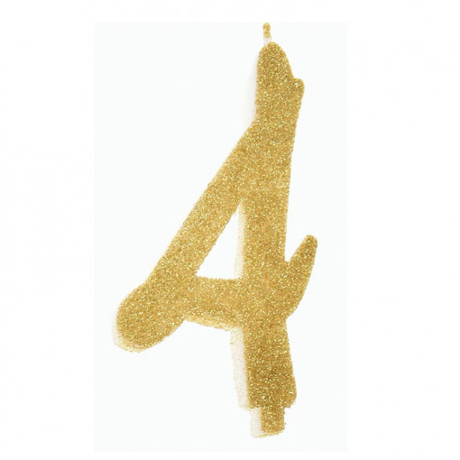 Свещ за торта XL H 12 cm, фигура 4, златиста
