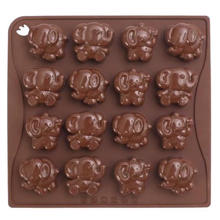 Силиконова форма Chocoice Elephants, 16 кухини