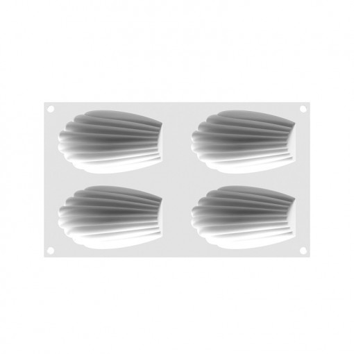 Силиконова форма Madeleine XL 11,7 x 7 x H 2,2 cm, 4 кухини, 95 ml
