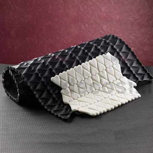 Силиконов декор за формоване Quilting със сърца, 59x37cm