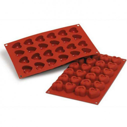 Силициево савариново сърце 3.4x3.3x3.3xH2cm, 24 кухини (SF089)