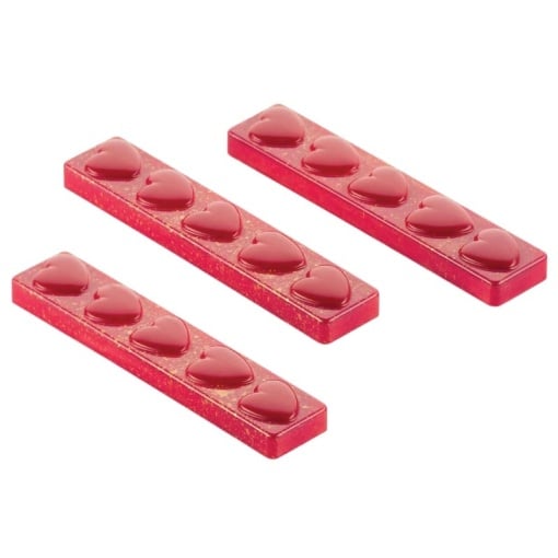 Шоколадови блокчета 12 x 2,5 x H 1,2 cm - Поликарбонатна форма "Сърца", 8 кухини (CH012), 30 гр.