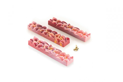 Шоколадови блокчета 12 x 2,5 x H 1,6 cm - Поликарбонатна форма Virgula, 8 кухини (CH009)