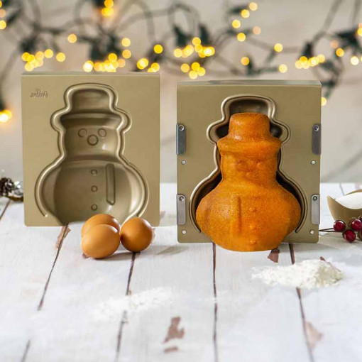 3D форма за печене на торта "Снежен човек", модел 16x8.5xH20cm, анодизиран алуминий