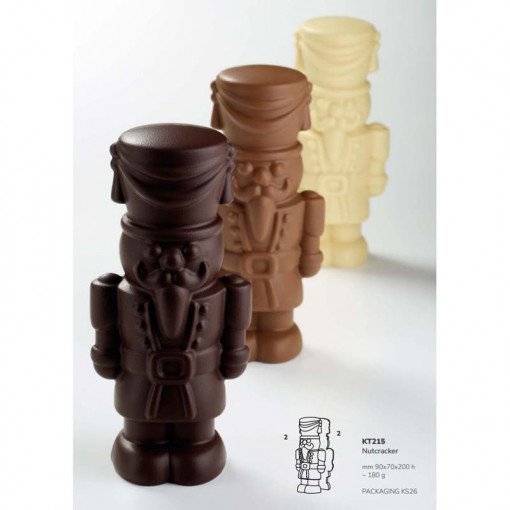 3D Nutcracker 9 x 7 x H 20 cm, пластмаса Matrite Set 2 Шоколадови предмети