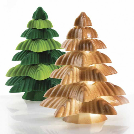 Brad Christmas Fringe 3D, Ø 13,5 x H 15 cm, készlet Matrite műanyag 1 tárgy Csokoládé