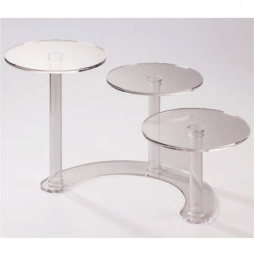 Cake / Buffet Stand, 3 Shelves, Plexiglas, 65 x 45.5 x H 35 cm