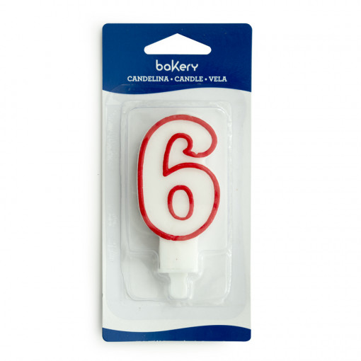 Cake Candle with Plastic Holder, Figure 6, H 9 cm