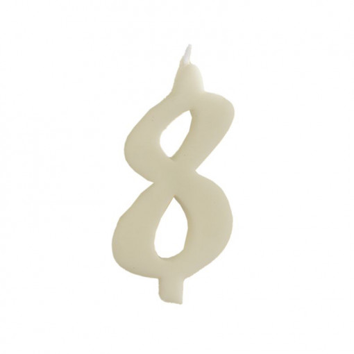 Cake Candle XL H 12 cm, Figure 8, White