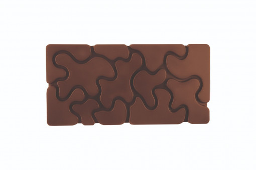 Csokoládétáblák 15,4 x 7,7 x H 0,8 cm - Polikarbonát forma Camouflage, 3 üreggel