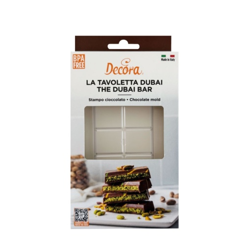Csokoládétáblák 15 x 7 x H 2 cm - Polikarbonát forma Dubai, 1 üregű