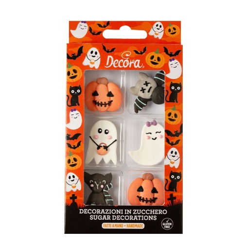 Decor Sugar - Halloween figurák Ø 2,6 - 3,8 cm, 5 féle kivitelben, 6 db