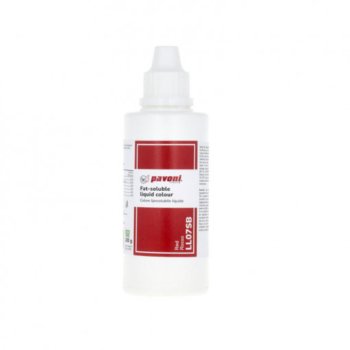 Folyékony zsírban oldódó ételfesték, piros, 180 ml