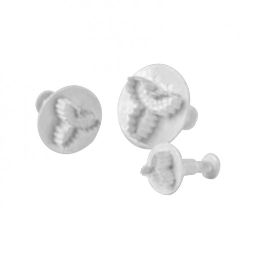Frunze Ilex 3 Petals - Plastic Cutters with Extractor Ø 2, 3 and 4 cm, Set of 3 pcs