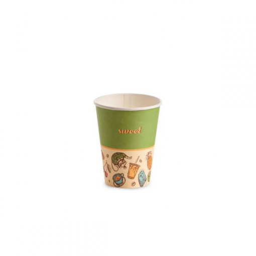 Groovy cardboard tumbler, Ø 8.98 x H 11.1 cm, 12 oz, 350 ml, Set of 50 pieces