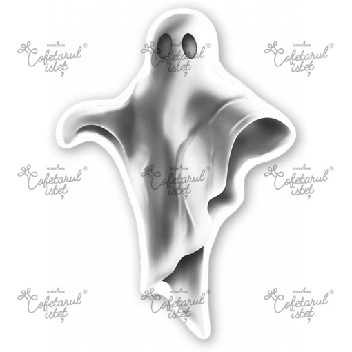 Halloween printed waffles - Set of 9 cut-out decorations Ghost Ø 6 cm - Cofetarul Istet