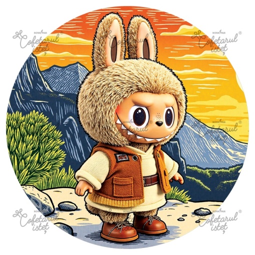 Labubu отпечатана захарна паста Labubu Model 4, Ø 20 cm - Сладкарски изделия