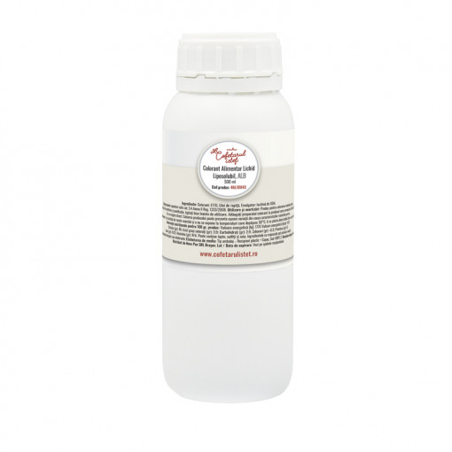 Liquid Fat Soluble Food Colour, White, 500 ml, Azo Free