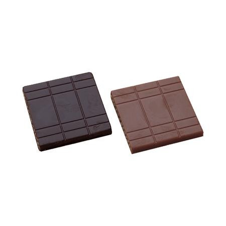 Napolitain Chocolate 3.2 x 3.2 x H 0.4 cm - Polycarbonate Lines mould, 24 cavities, 5 gr