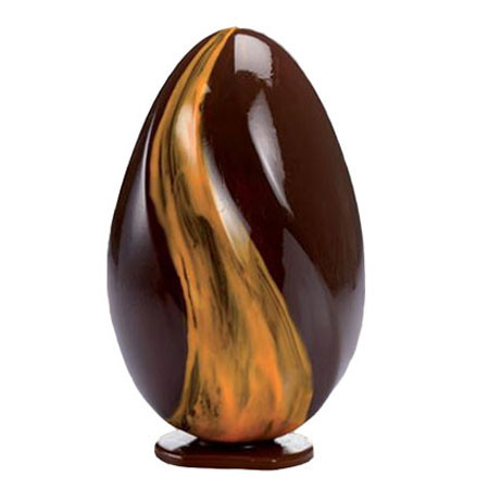 Oua 3D H Ø 11.5 x 18.5 cm - Set 2 Matrite Plastic Chocolate