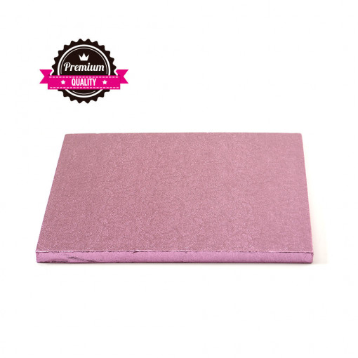 Pink Square Cake Platter, 30 x 30 x H 1.2 cm