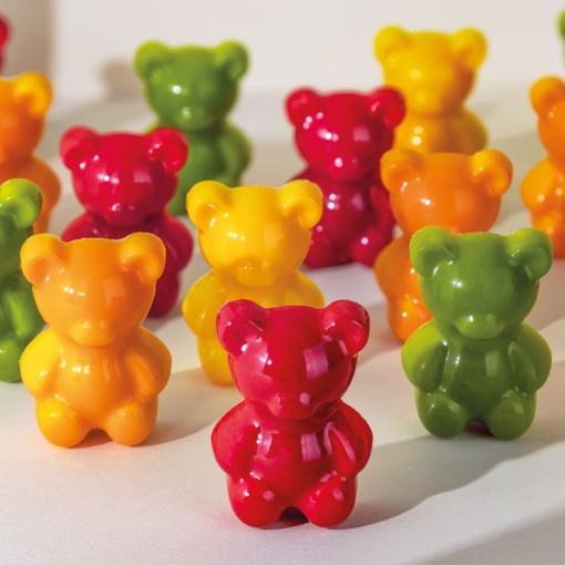 Polycarbonate mould 20 Praline Bears, 4.2 x 2.95 x H 1.45 cm, 10.5 gr