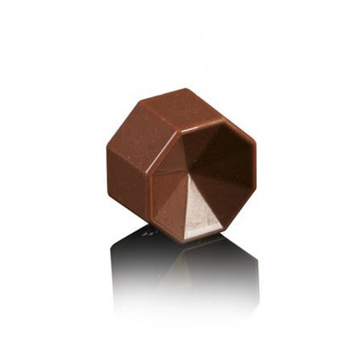 Polycarbonate mould 28 Praline Prisma Octagonal, Ø 3 x H 1.55 cm, 27.5x17.5 cm, 11 gr