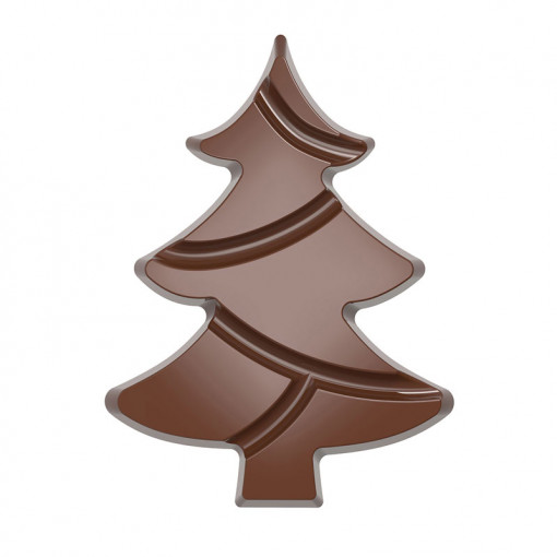 Polycarbonate mould Brad Christmas 4 Shapes Chocolate 9.7 x 7.25 x H 1 cm, 36.5 gr