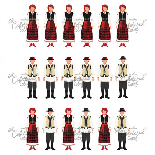 Printed Sugar Paste Decor Traditional Decor Model 3, Popular Port 18 Decorations Ø 8 cm, A4 - Confectioner Istet