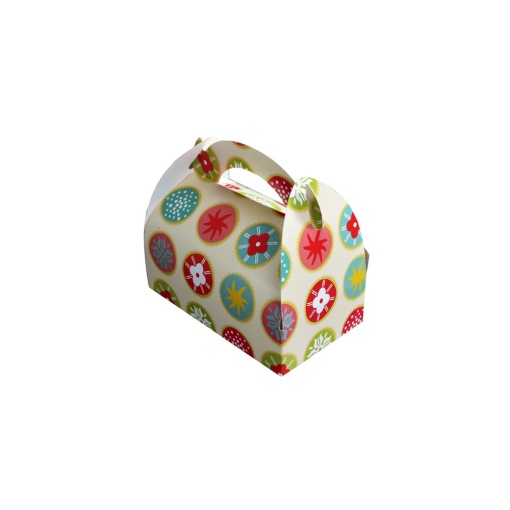 Rectangular Box with Handle, Desert, Cardboard Kaleidoscope Design 17 x 10 x H 11 cm