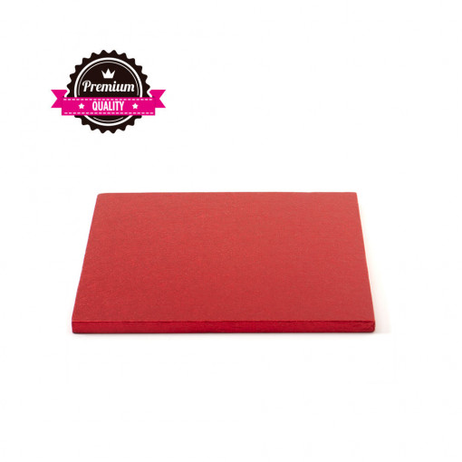 Red Square Cake Platter, 20 x 20 x H 1.2 cm