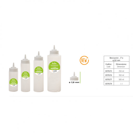 Sauces / Glazes Dispenser for Dosing and Plating Ø 2.8 mm, 250 ml
