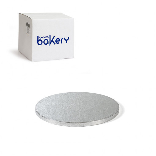 Set 10 Platouri Tort Rotunde Argintii, Ø 30 x H 1.2 cm