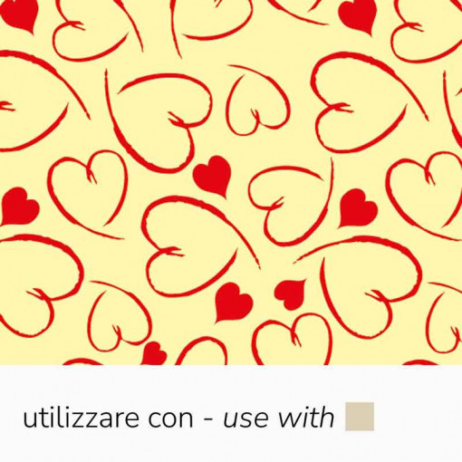 Set of 30 Transfer Sheets Chocolate Red Heart Decor, 34 x 26.5 cm
