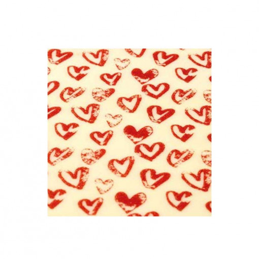 Set of 30 Transfer Sheets Red Chocolate Hearts, 34 x 26.5 cm