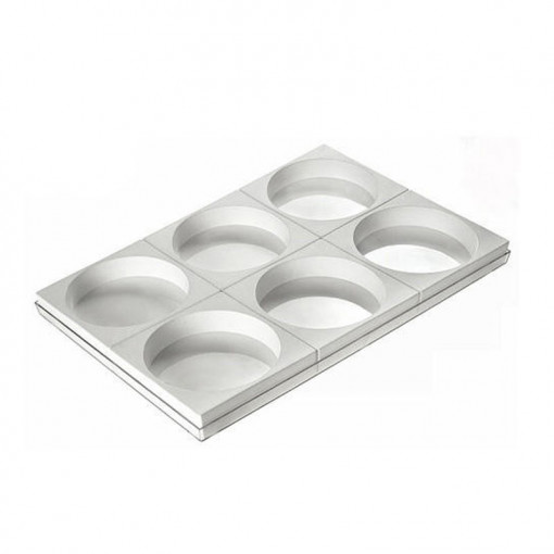 Silicon cake tin Ø 18 x H 5 cm, tray 6 cavities