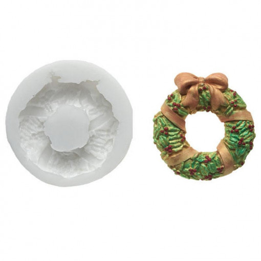 Silicon Christmas Wreath, 6.4 x 3.6 x H 2.5 cm (SLK049)
