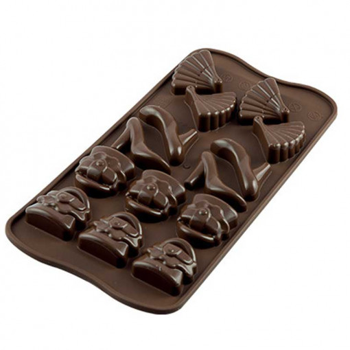 Silicon mould Praline Silikomart Fashion 4.1 x 3 x H 1.2 cm, 8 ml, 14 cavities (SCG14)
