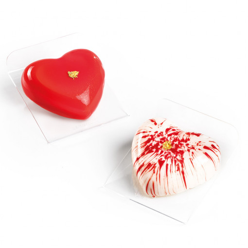 Silicone mould Single-portion Heart Ø7.5 x H 3 cm, 24 cavities