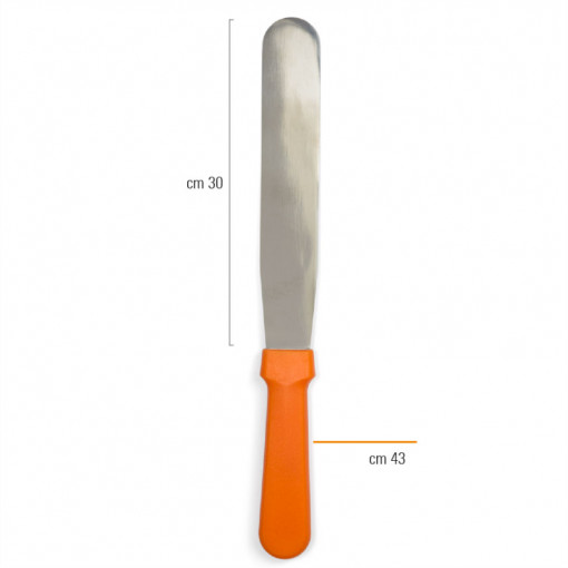 Spatula Nivelare Dreapta din Inox cu Maner Plastic, Lama L 30 x 4.3 cm