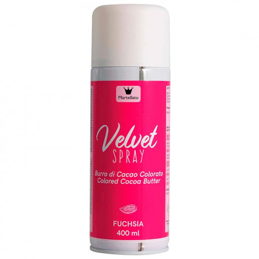 SPRAY VELVET - хранителен оцветител в цвят фуксия без E171, 400 ml