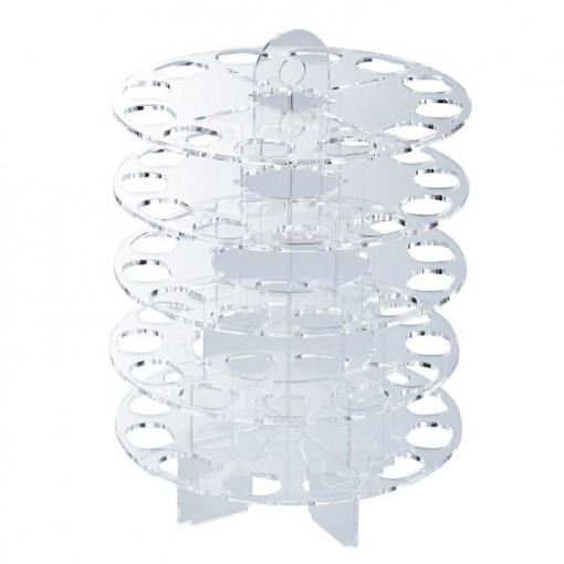 Suport Macarons Plexiglas Transparent, 5 Etaje, Ø 24.7 x H 35.2 cm
