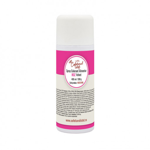 VELVET SPRAY - Розов хранителен оцветител 400 мл