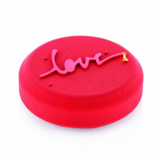 Комплект силиконови формички Love Ø 12 x H 3,5 cm, 360 ml + подложки Love
