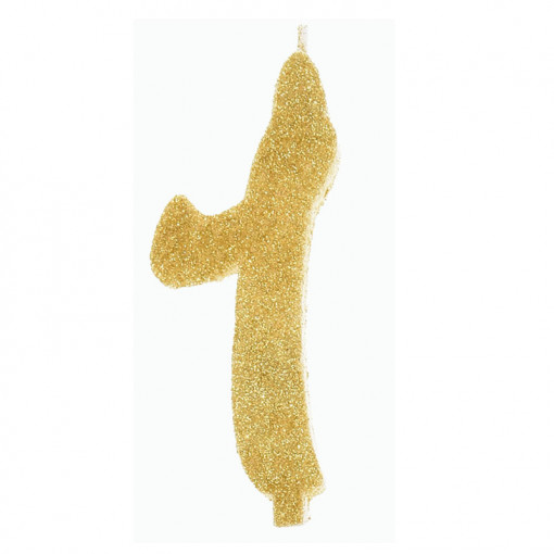Свещ за торта XL H 12 cm, фигура 1, златна