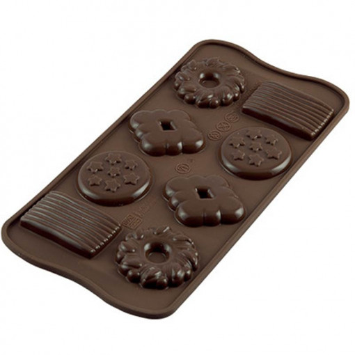 Силиконова закуска Silikomart Biscuit 4,9 x 2,9 x H 6,8 cm, 16,1 ml, 8 кухини (SCG25)