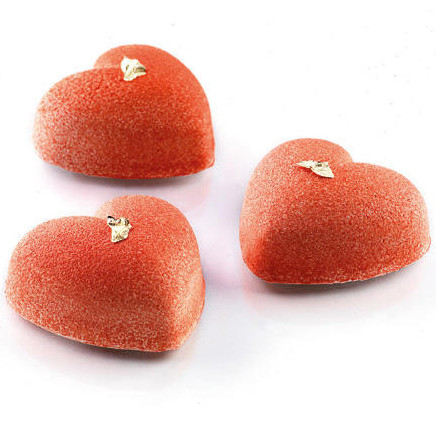 Силиконова форма Heart Mignon 3,6 x 3,9 x h 1,6 cm, 70 кухини, 11 ml (SQ032)